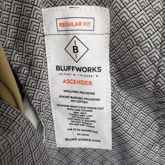 Bluffworks Ascender Chino Pants 40x30 Khaki Travel Lightweight Regular Fit - Picture 13 of 15